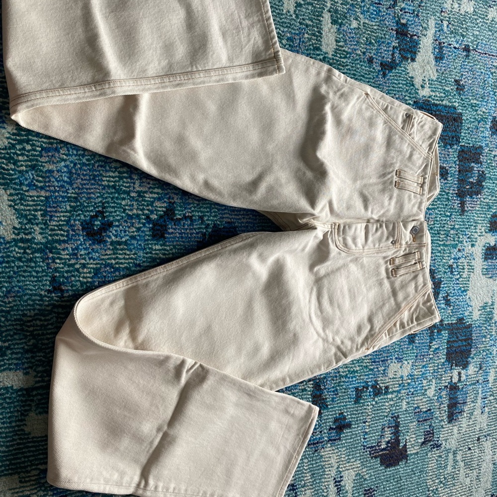 Cream Wide-Leg Pants